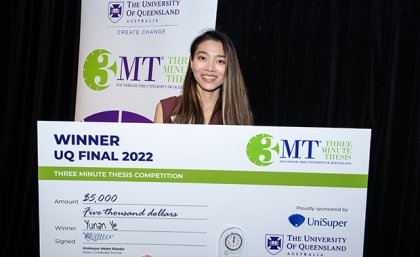 Yunan Ye won the UQ Three Minute Thesis competition final